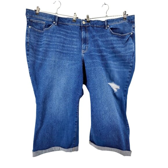 Lane Bryant Distressed Capri Jeans Size 38/40 - Picture 1 of 9